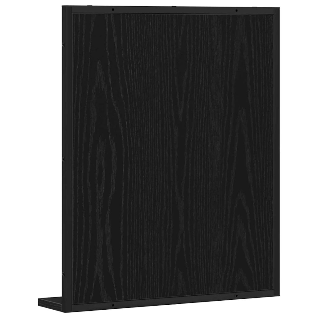 Specchio con lo scaffale Rovere nero 50 x 12 x 60 cm 862222