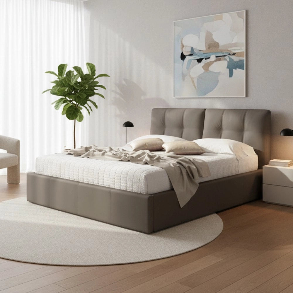 Letto matrimoniale con contenitore Melia tortora