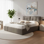 Letto matrimoniale con contenitore Melia tortora