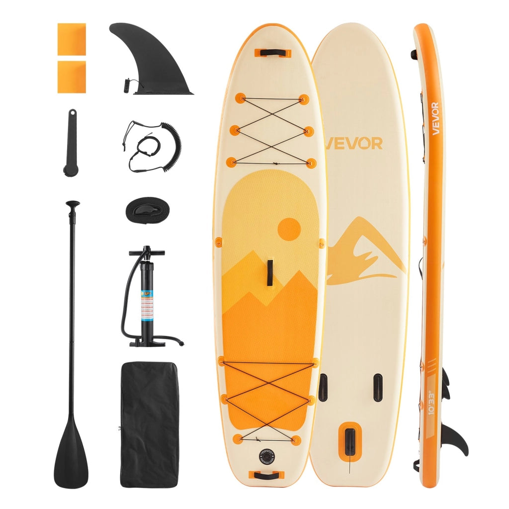 SUP-305 Tavola da Paddle Gonfiabile Stand Up SUP 304,8 x 83,8 x 15,2 cm con Pompa Pagaia Zaino e Accessori Ponte Antiscivolo Portatile
