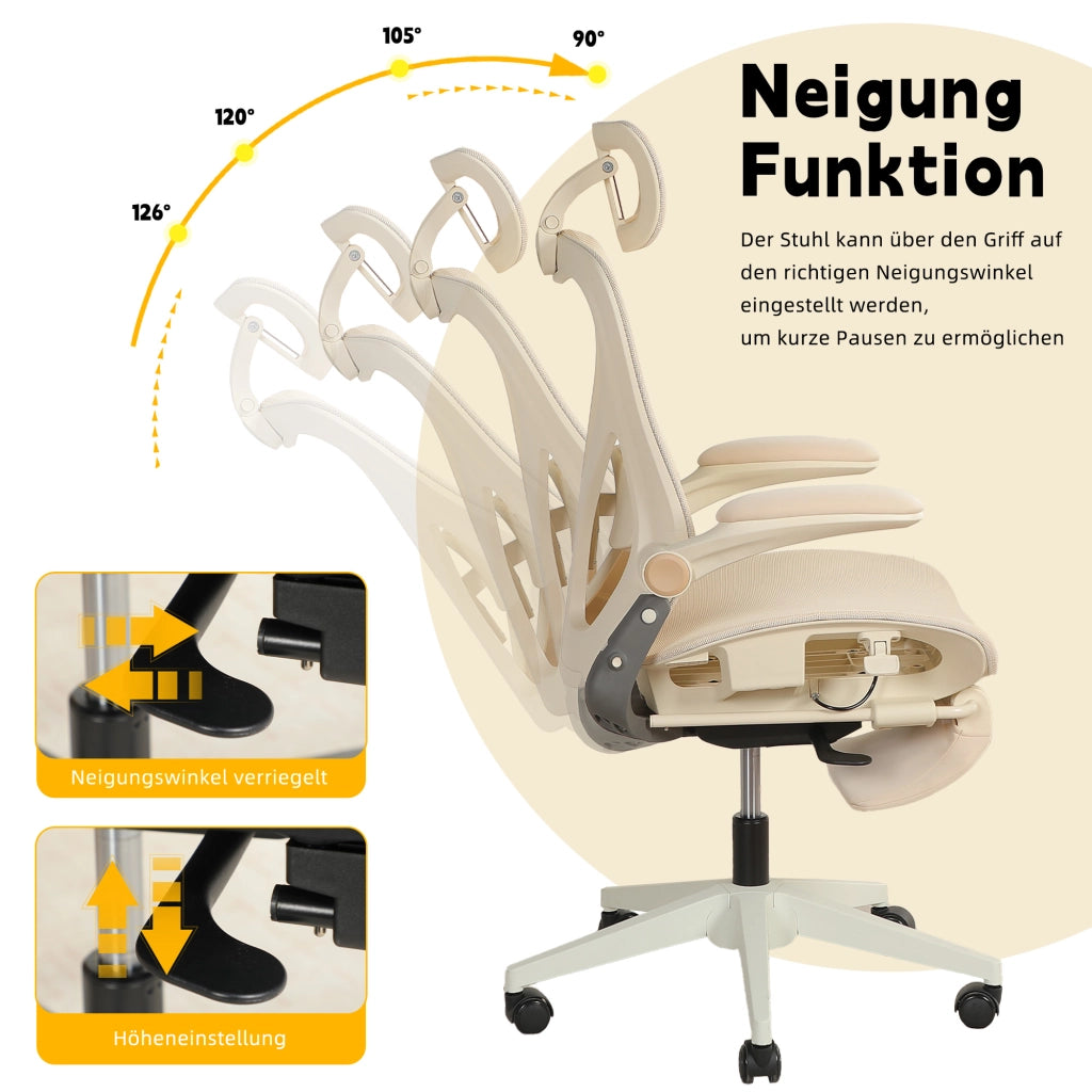 Sedia da ufficio ergonomica pieghevole ¨C Xylo ¨C crema