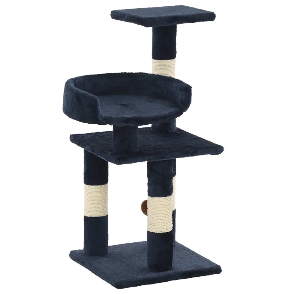 Albero per Gatti con Tiragraffi in Sisal 65 cm Blu 170611