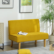SOFA 2 posti 110x62x85 cm Giallo in poliestere