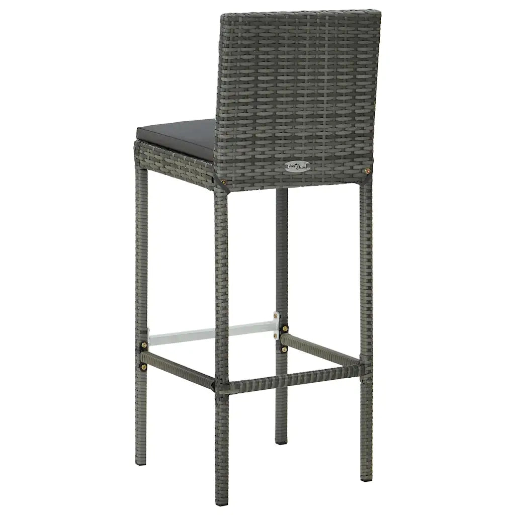 Set da Bar da Giardino 5 pz con Cuscini in Polyrattan Grigio 3064831
