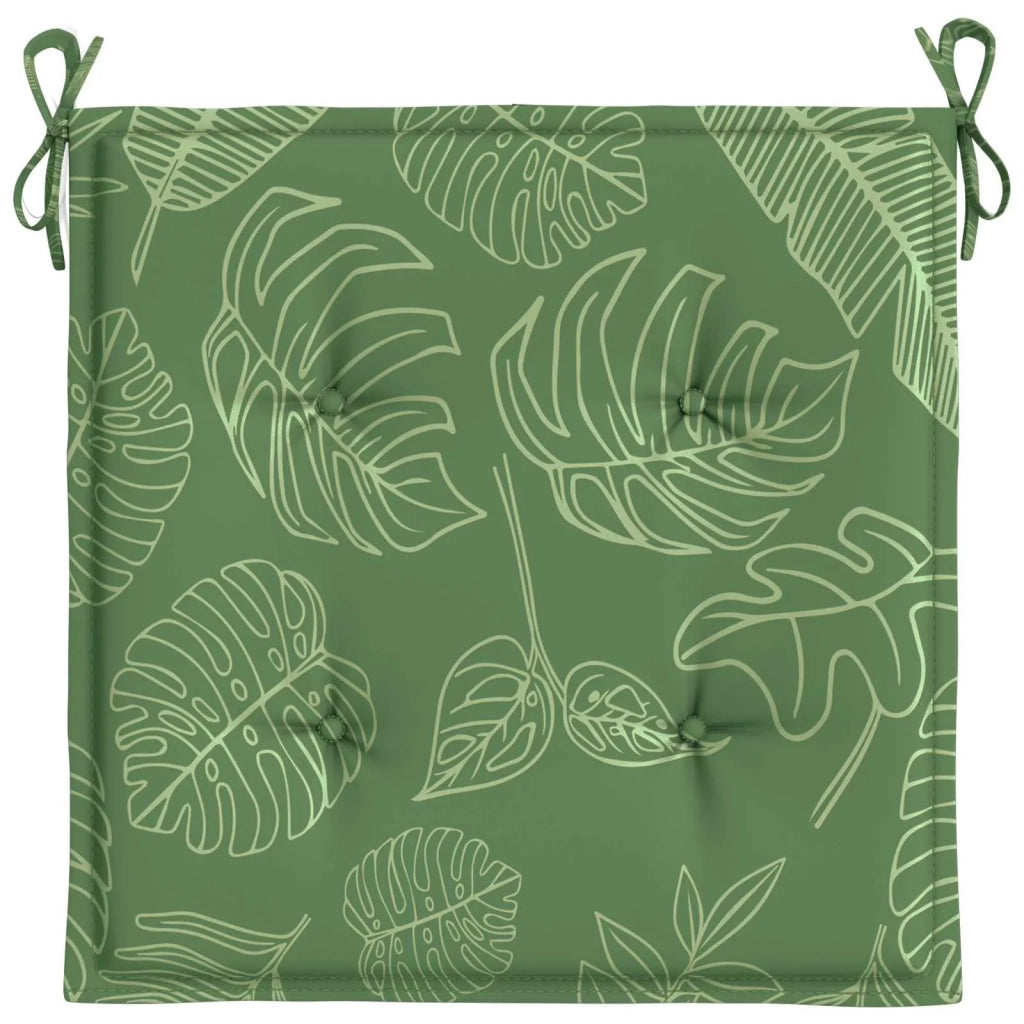 Cuscini per sedie 4 pz | Cuscini per sedie Verde e Bianco 50 x 50 x 4 cm
