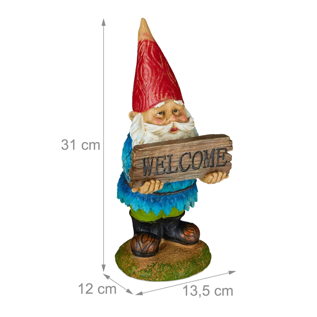 Statuetta di gnomo da giardino decorazione accogliente atmosfera kitsch 25 x 15 x 15 cm in plastica multicolore 13_0004905
