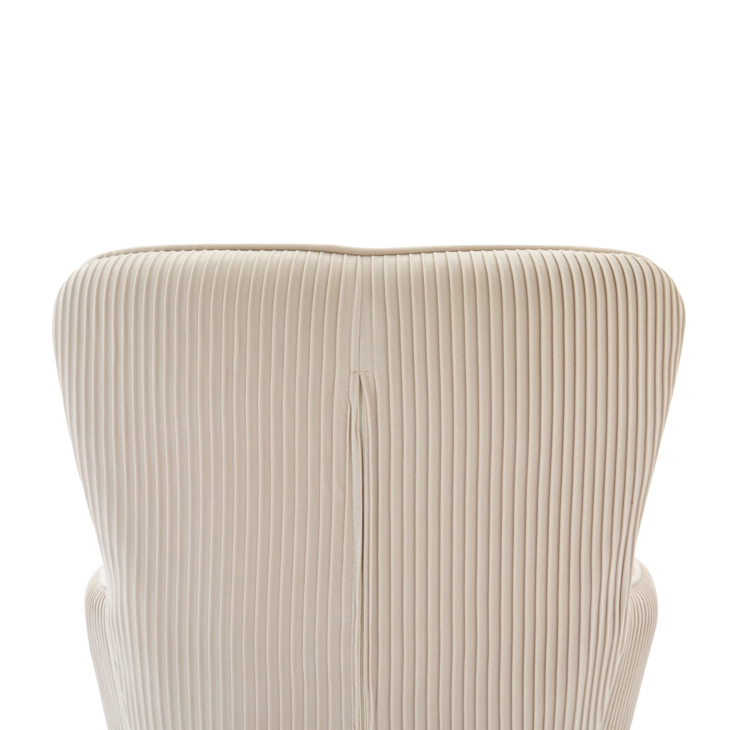 Set di 4 sedie da pranzo - con braccioli e supporto lombare - in velluto - beige e oro