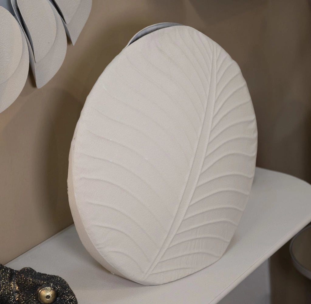 Vaso Dune Round 41,5x14x41,5 cm in Ferro Crema