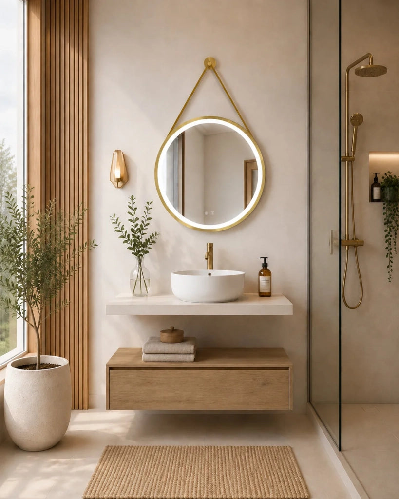Mobile bagno componibile CERDEÑA senza specchio con modulo e piano top da 100 cm, lavabo senza colonna