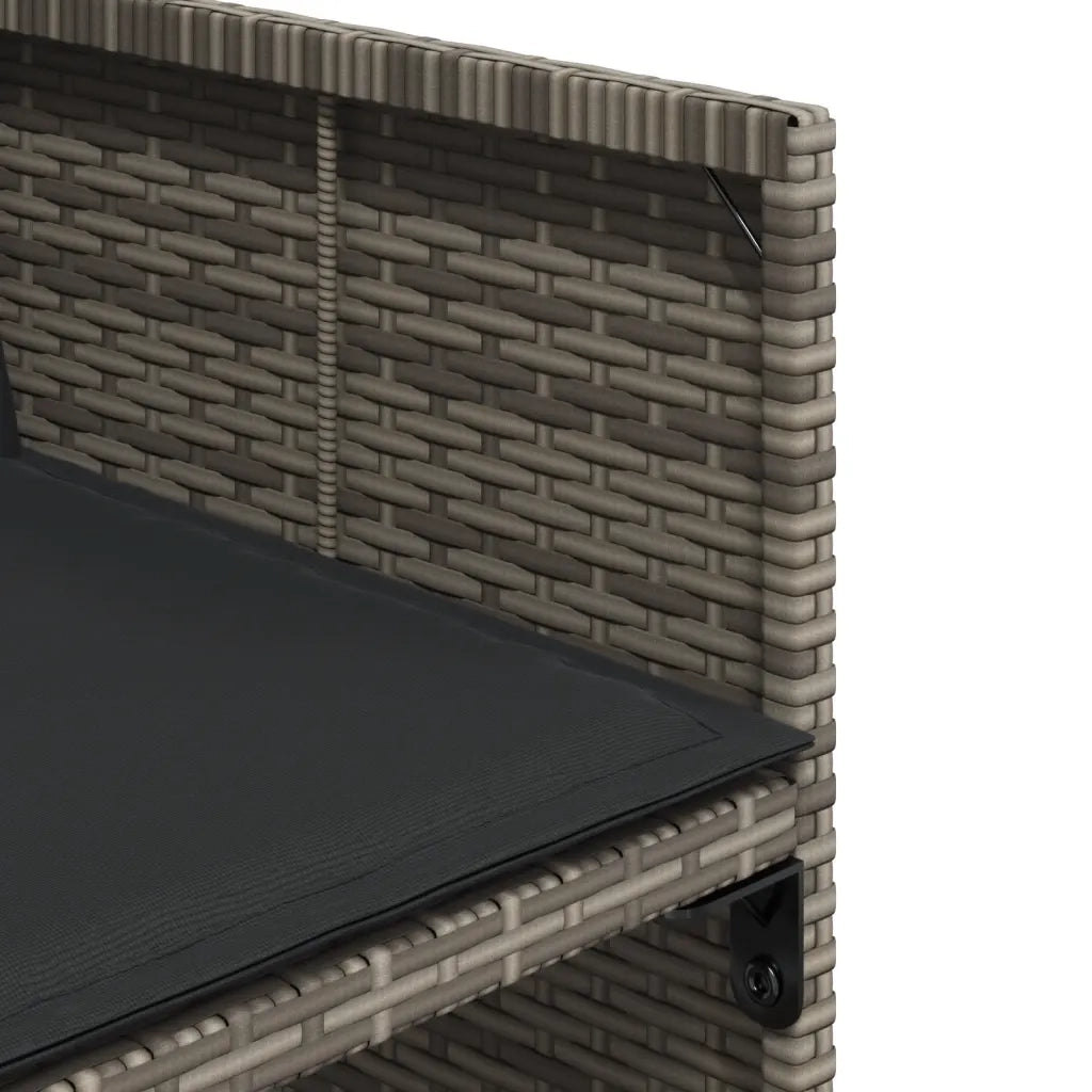 Set da Pranzo da Giardino 9 pz con Cuscini in Polyrattan Grigio 3277873