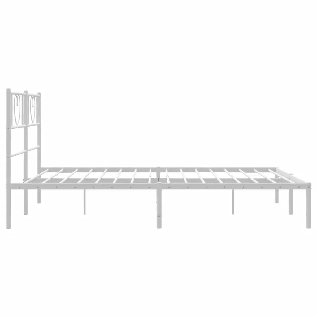 Giroletto con Testiera Metallo Bianco 140x190 cm