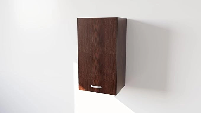 Pensile Cucina  in Legno Nobilitato Wengè, Mobile Alto con 1 Anta, Pensile Componibile Moderno Made in Italy (H70XL40XP32cm)