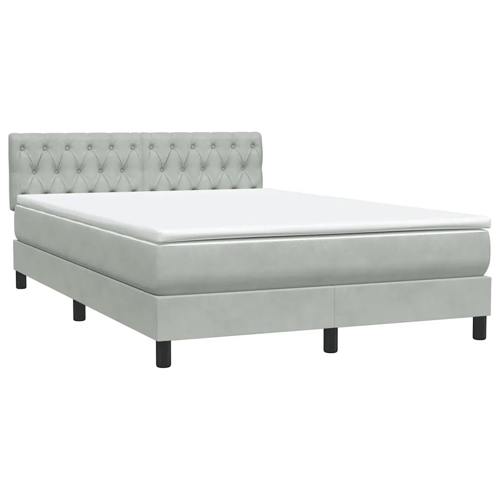 Letto a Molle con Materasso e LED Grigio Chiaro 160x210cm 3317175
