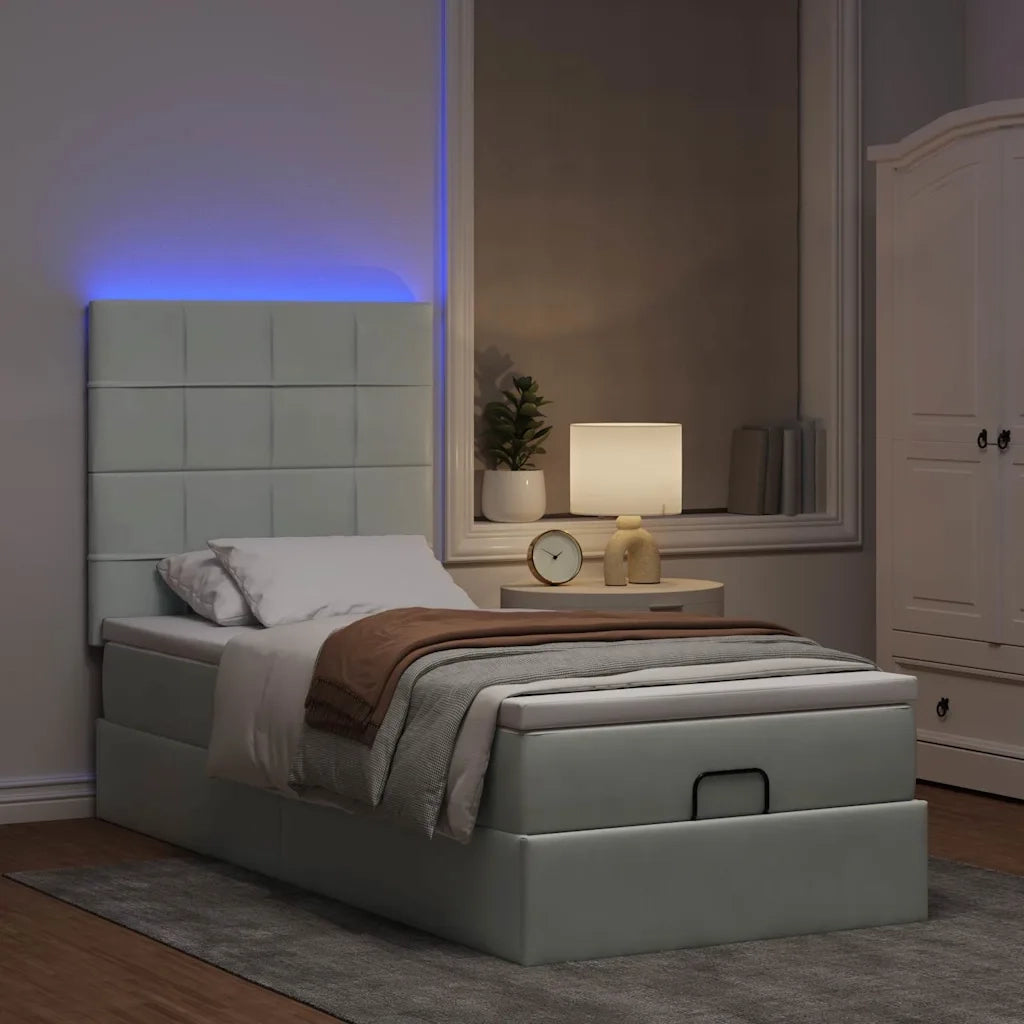 Struttura Letto Pouf con Materassi 100x200 cm Velluto 3314300