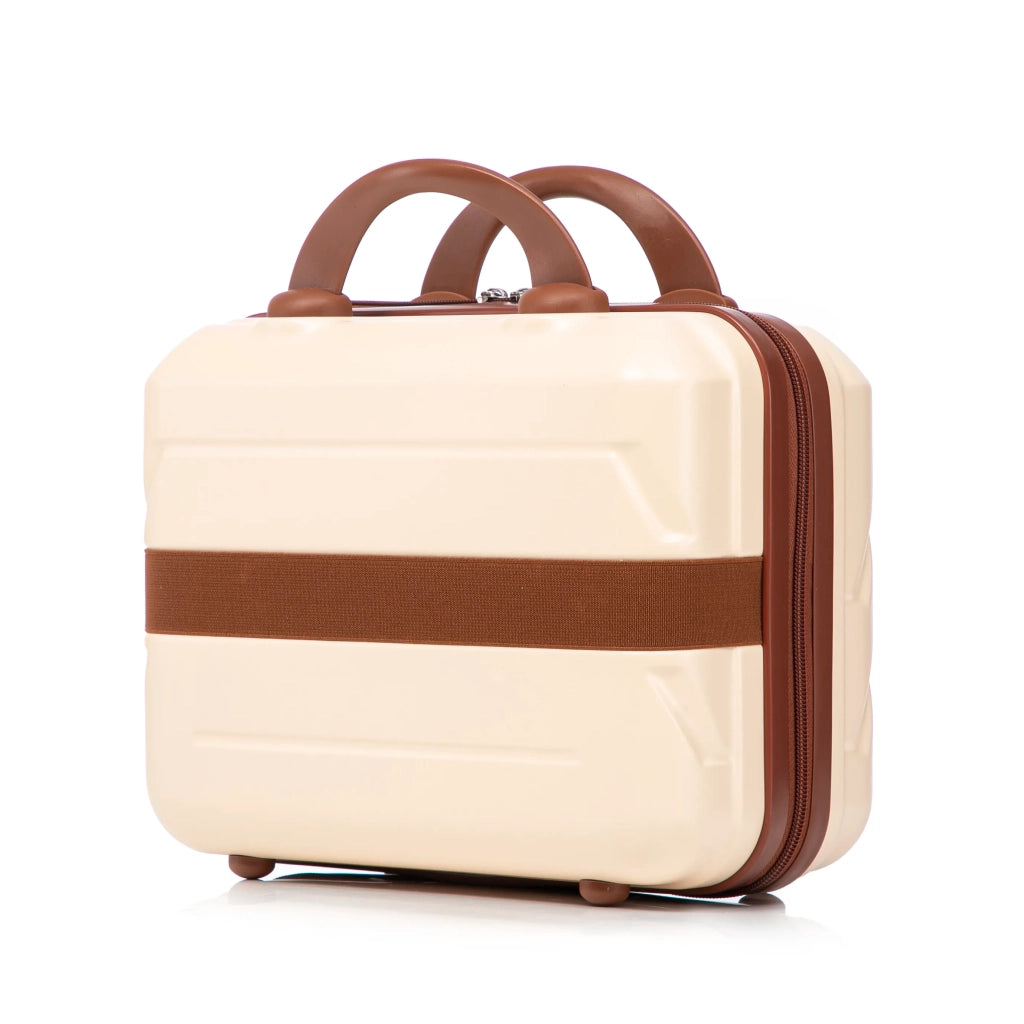 Set valigie ABS con spinner 2 pz, beige, con lucchetto a combinazione e beauty case 14