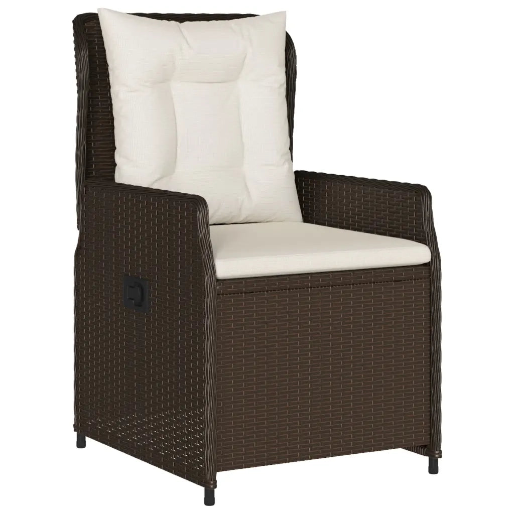 Set da Pranzo da Giardino 9pz con Cuscini Marrone in Polyrattan 3262782