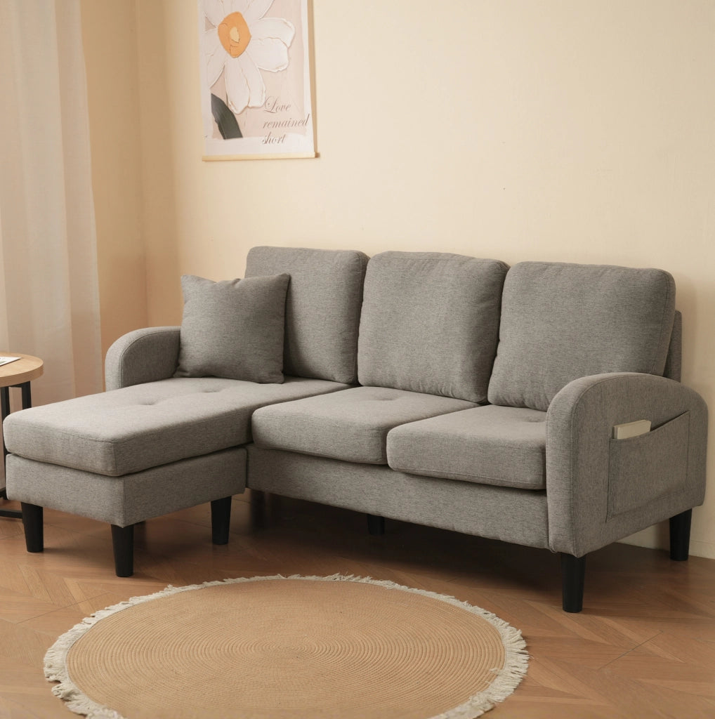 DIVANO ANGOLARE MODULARE 166x118x77 cm Grigio scuro