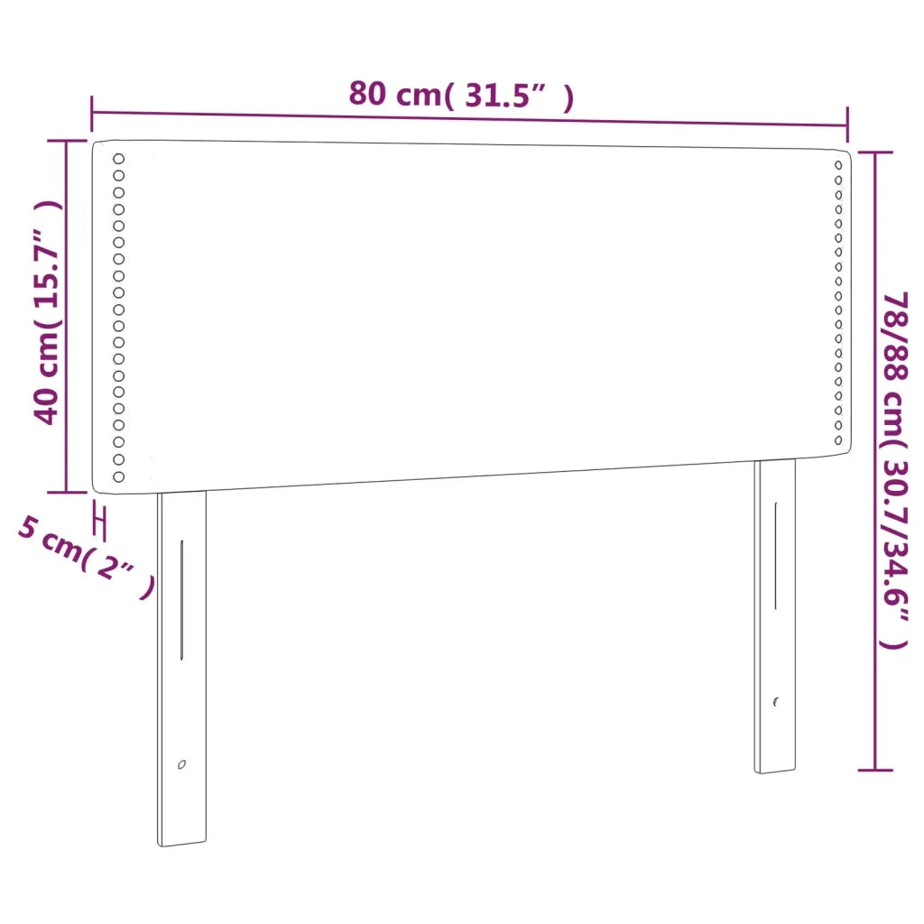 Testiera Nera 80x5x78/88 cm in Tessuto 345866