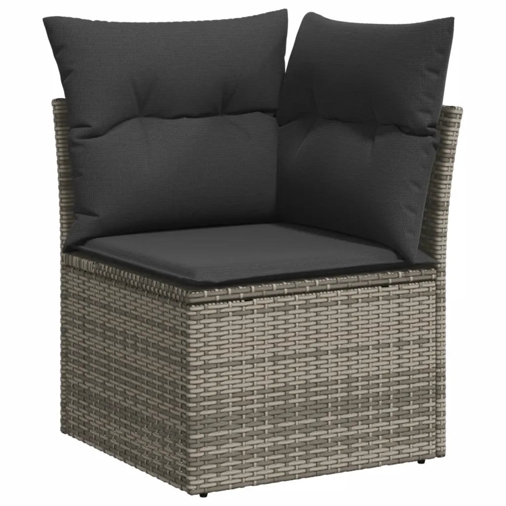 Set Divani da Giardino 7 pz con Cuscini Grigio in Polyrattan 3256480
