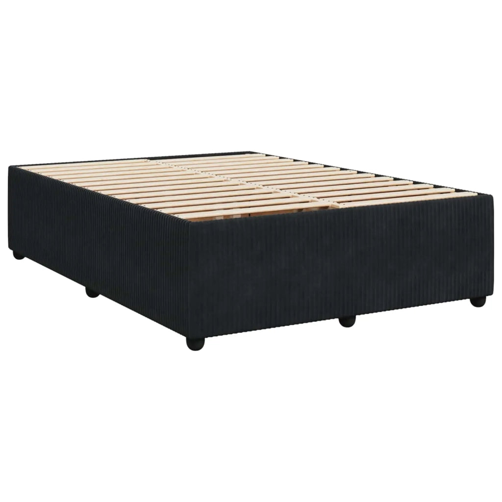 Letto box spring con materasso Nero 140 x 190 cm Velluto 3454597
