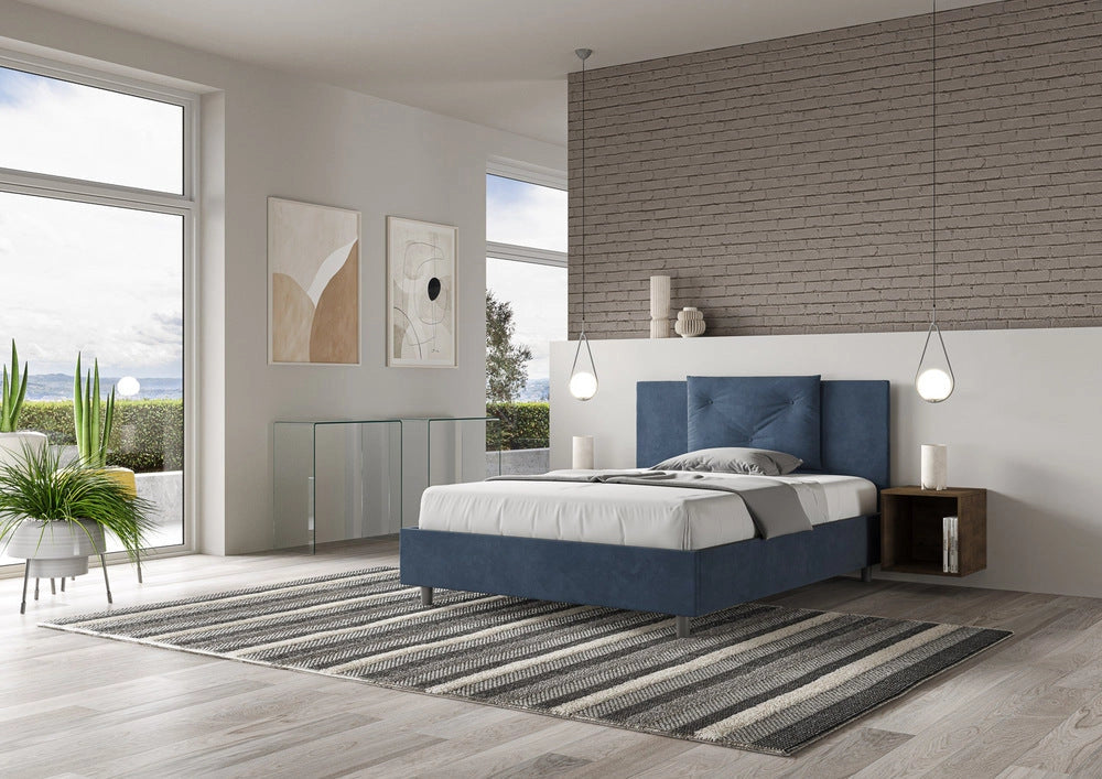 Letto Matrimoniale Extra Large 200x210 cm con Rete Appia Blu