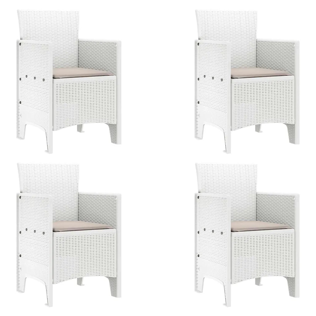 Sedia da Giardino 4 pcs Bianco 53 x 49 x 85 cm Polipropilene