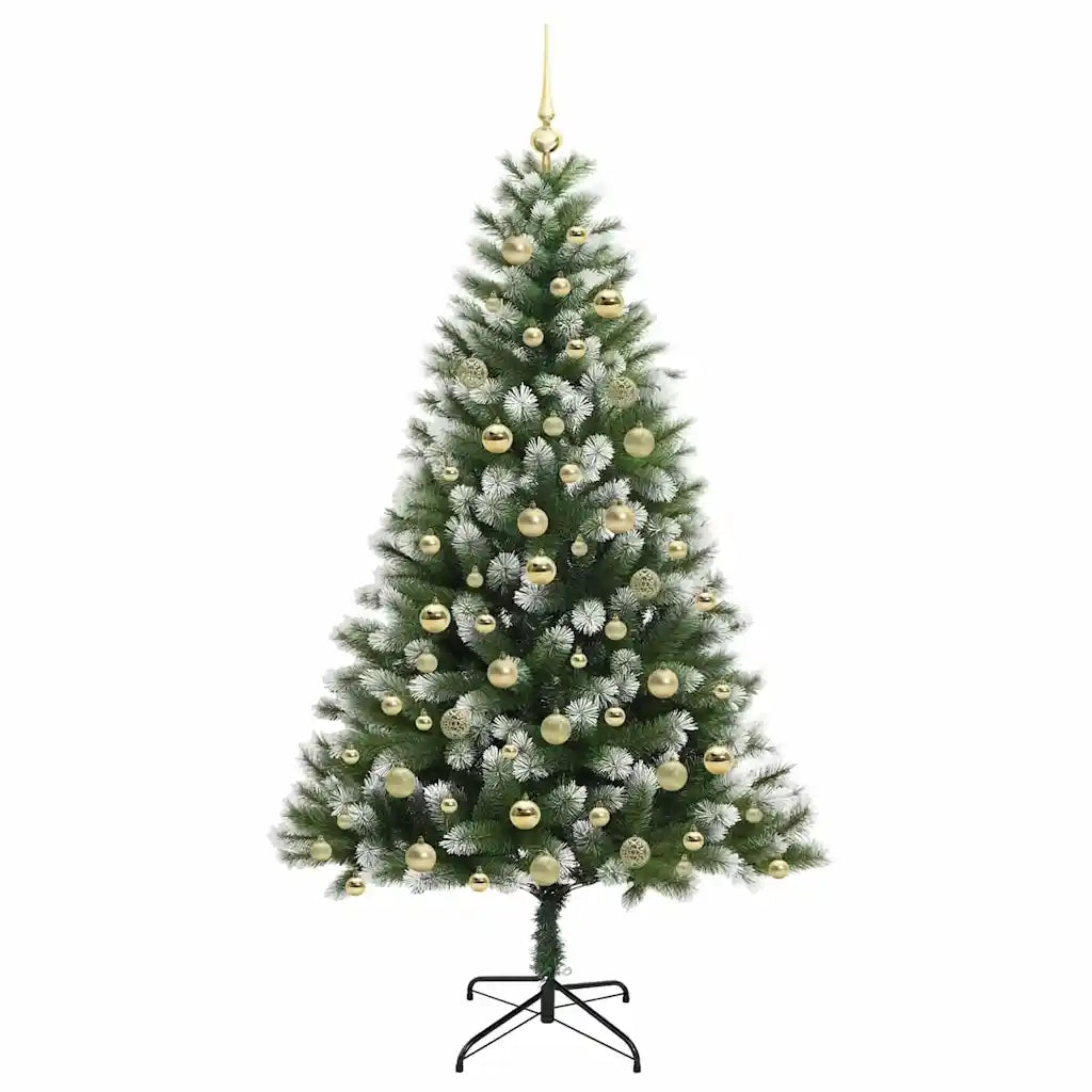 Albero di Natale artificiale a cerniera con neve fioccata