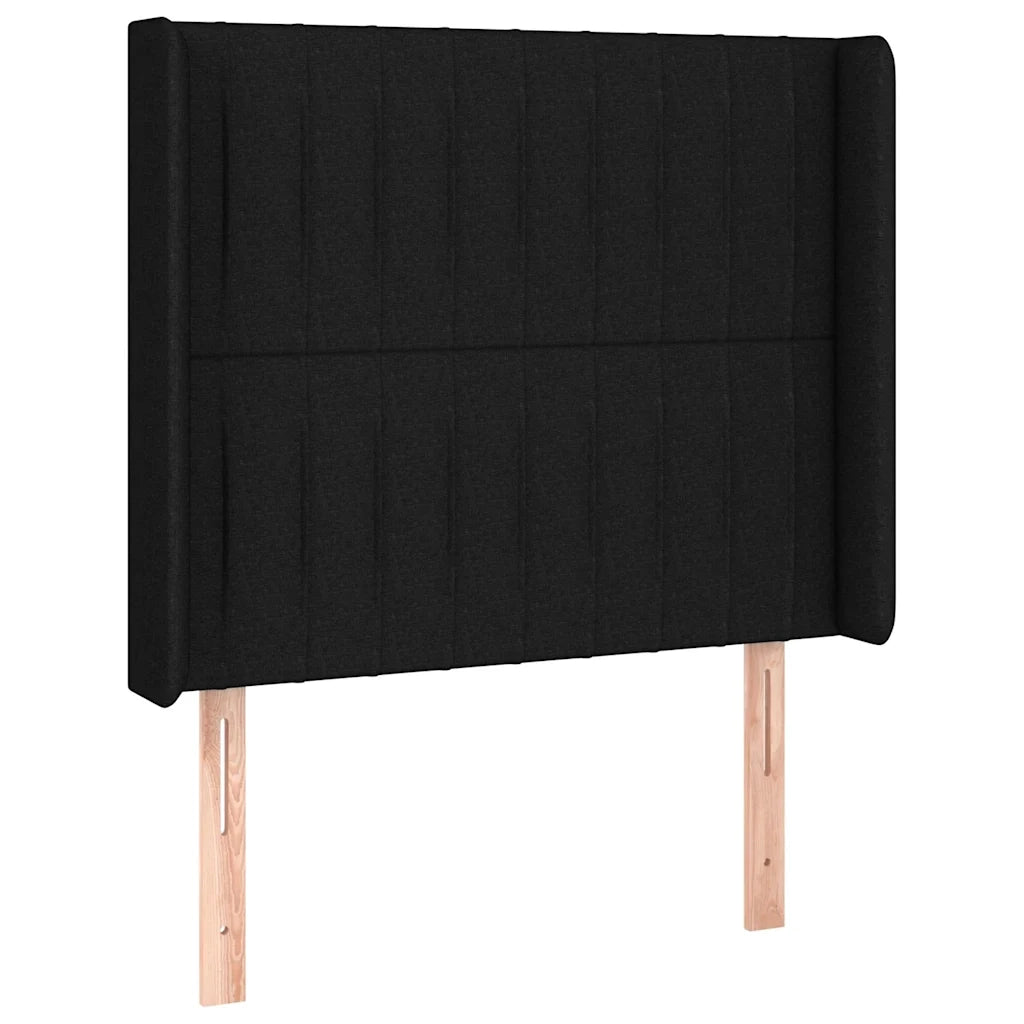 Testiera a LED Nera 83x16x118/128 cm in Tessuto 3124262