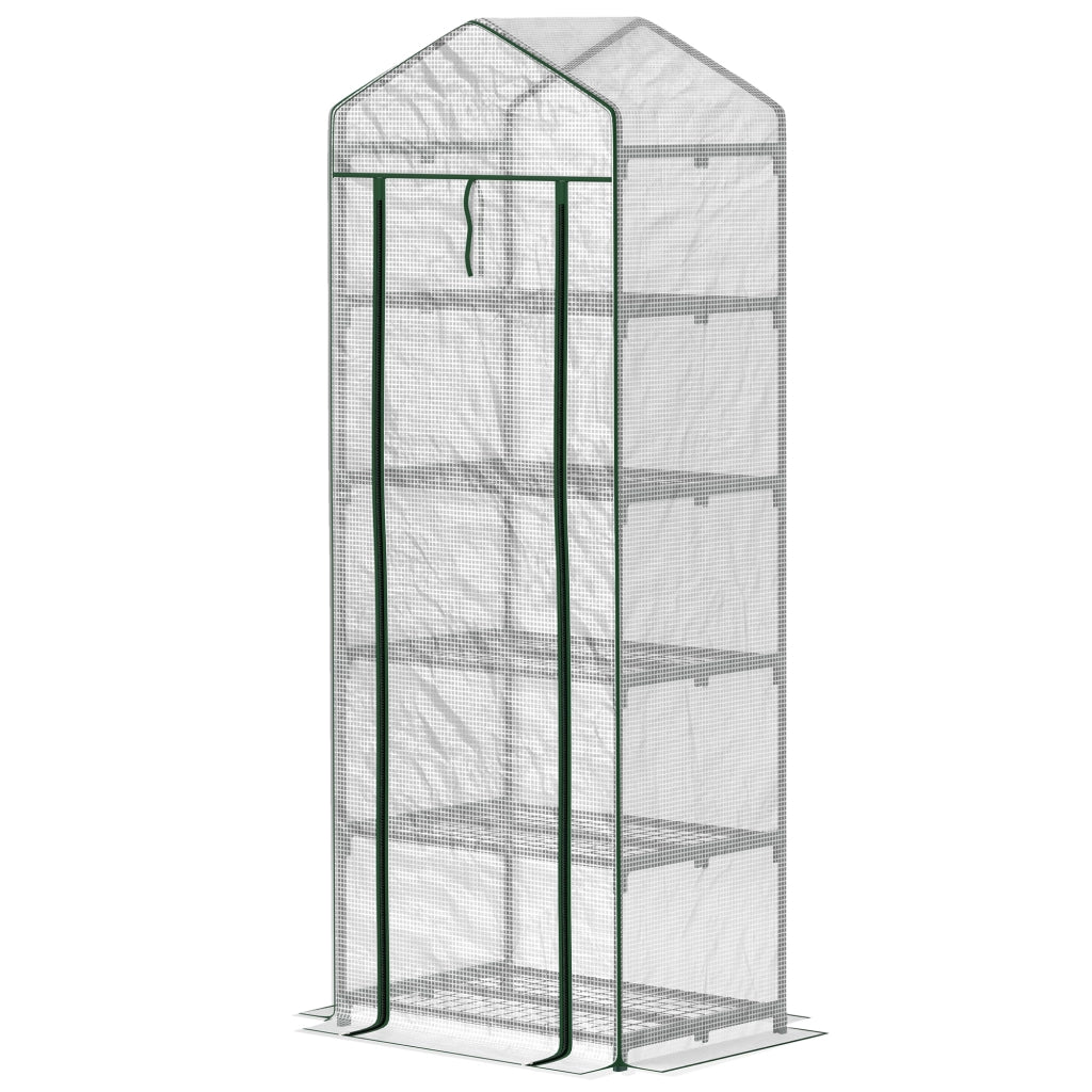 Serra Mini per Fiori o Verdure ¨C Minimal ¨C Acciaio e Plastica 69x49x193 cm Bianco