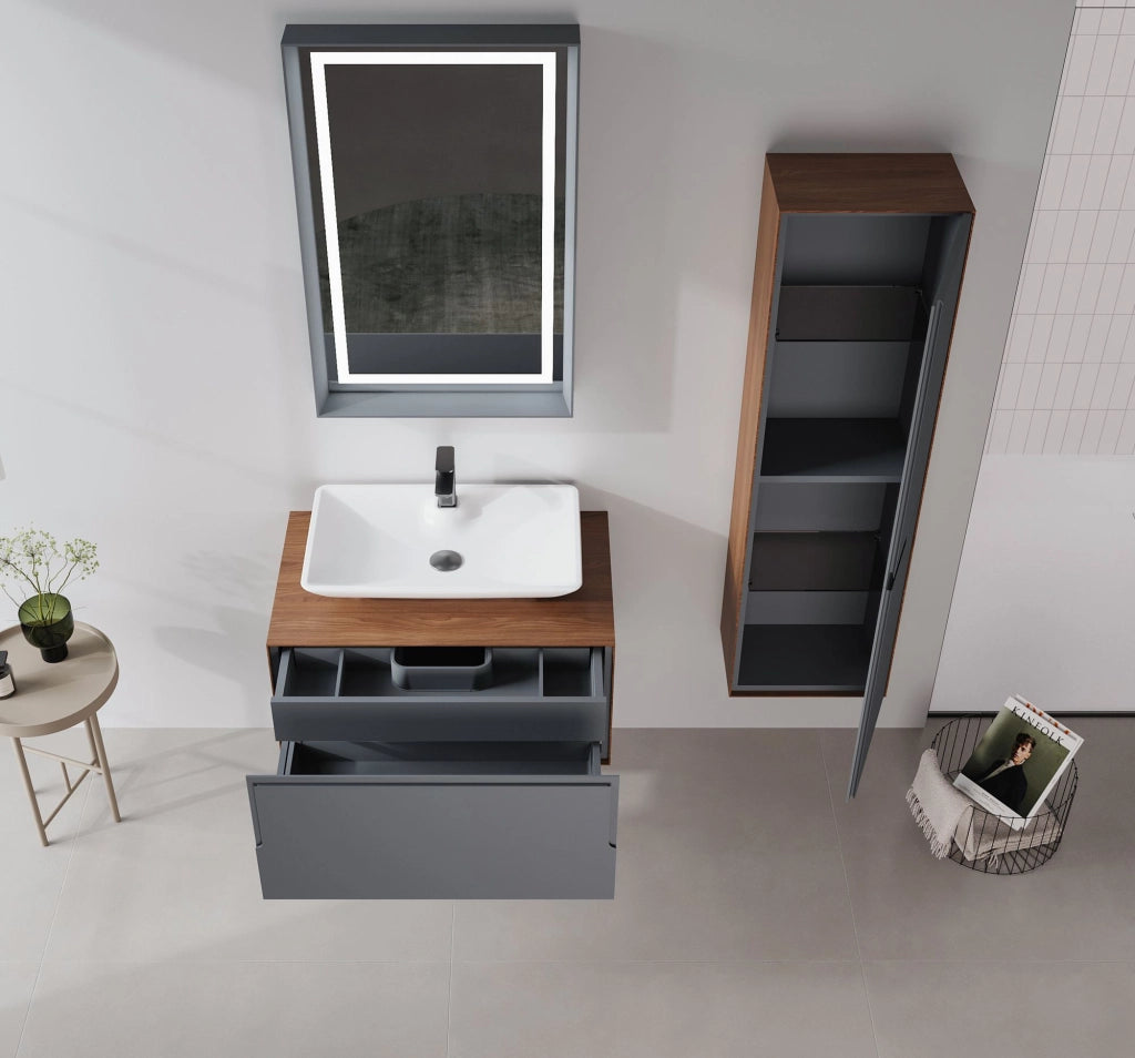 Armadio da bagno "Craft 40" - cm - Noce / Antracite