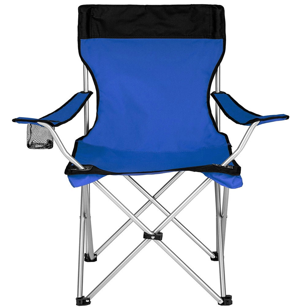 2x Sedie Pieghevoli Da Campeggio Con Borsa Camping Sedia Spiaggia Esterno Blu