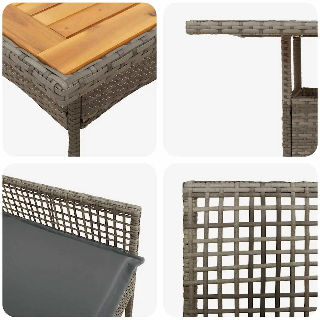 Set da Pranzo per Giardino 5 pcs Grigio polyrattan 3334938