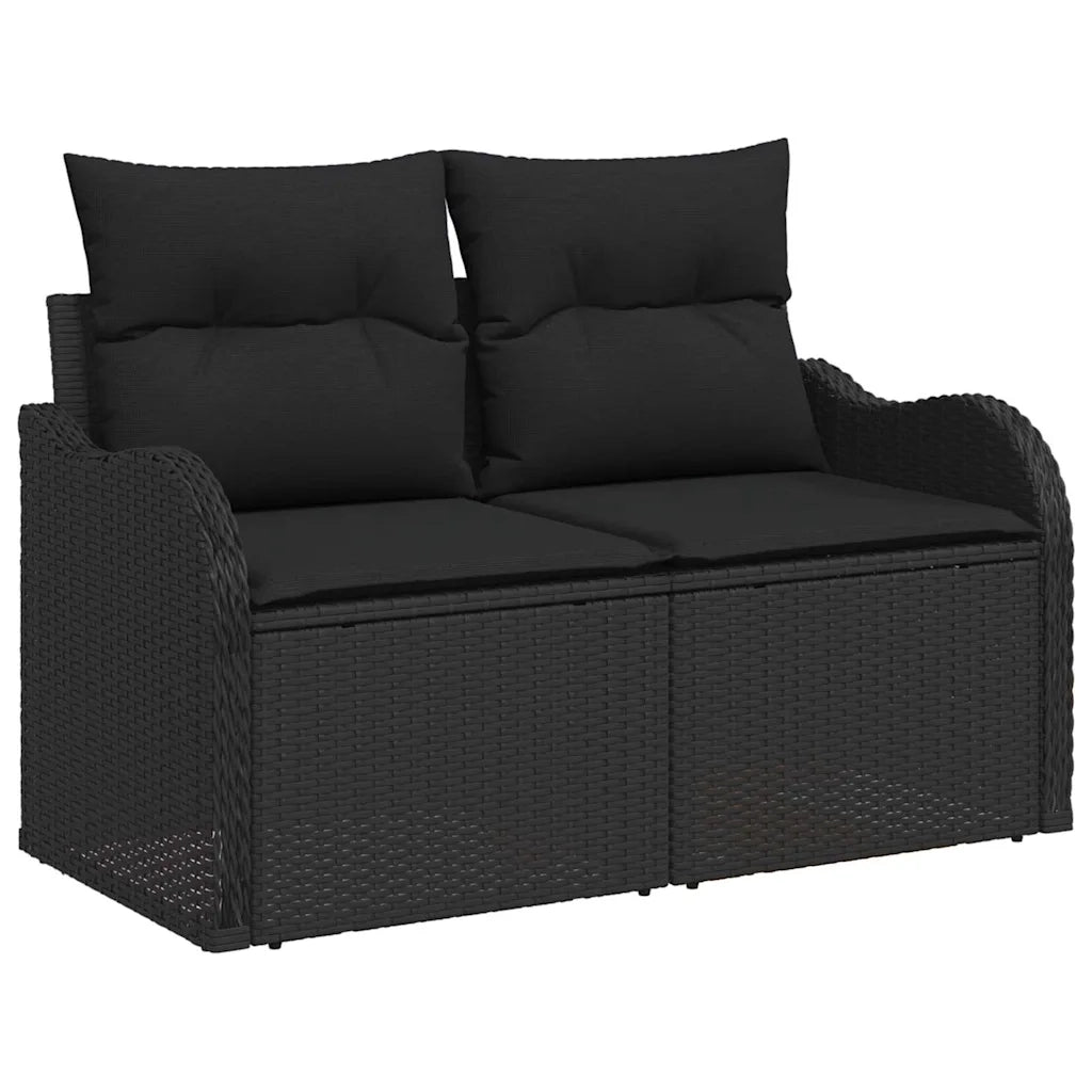 Set Divano da Giardino con archiviazione 9 pcs Nero Poly Rattan 3358172