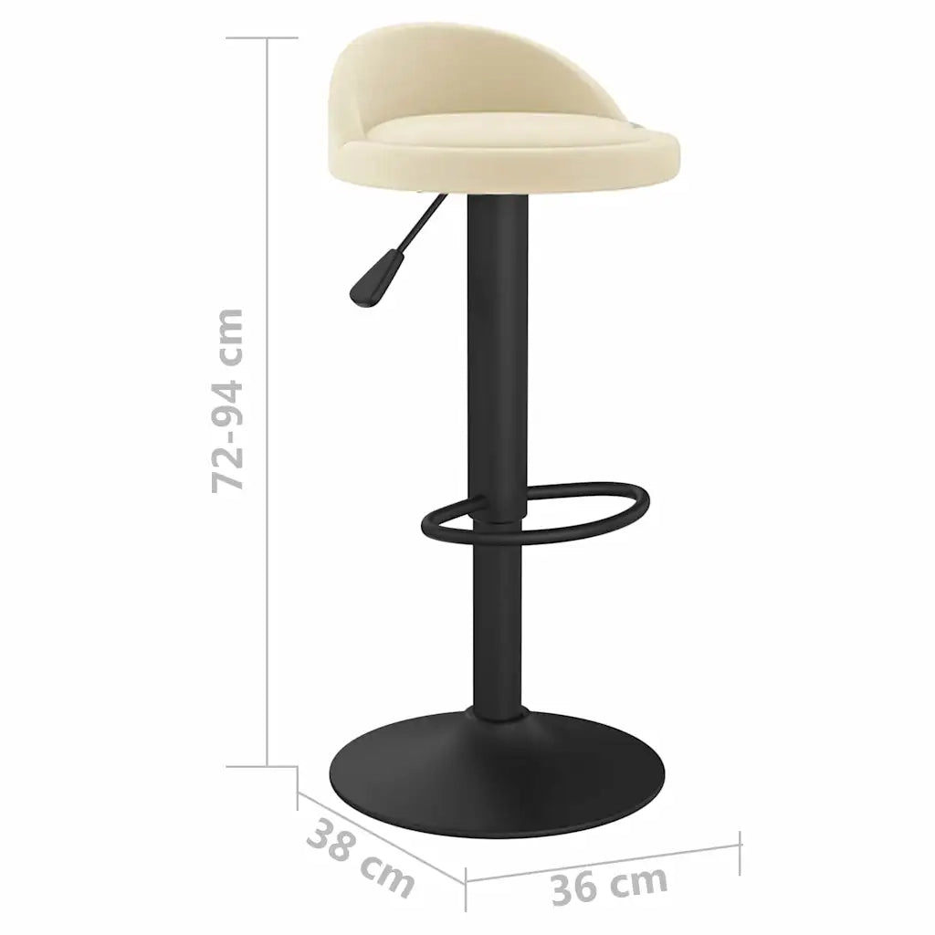 Sgabello da Bar Crema in Velluto 333589