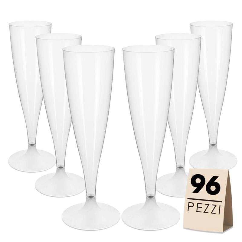 FLUTE SET 96 PZ  IN PLASTICA TRASPARENTE IN CONFEZIONE DA 6 PEZZI L'UNO