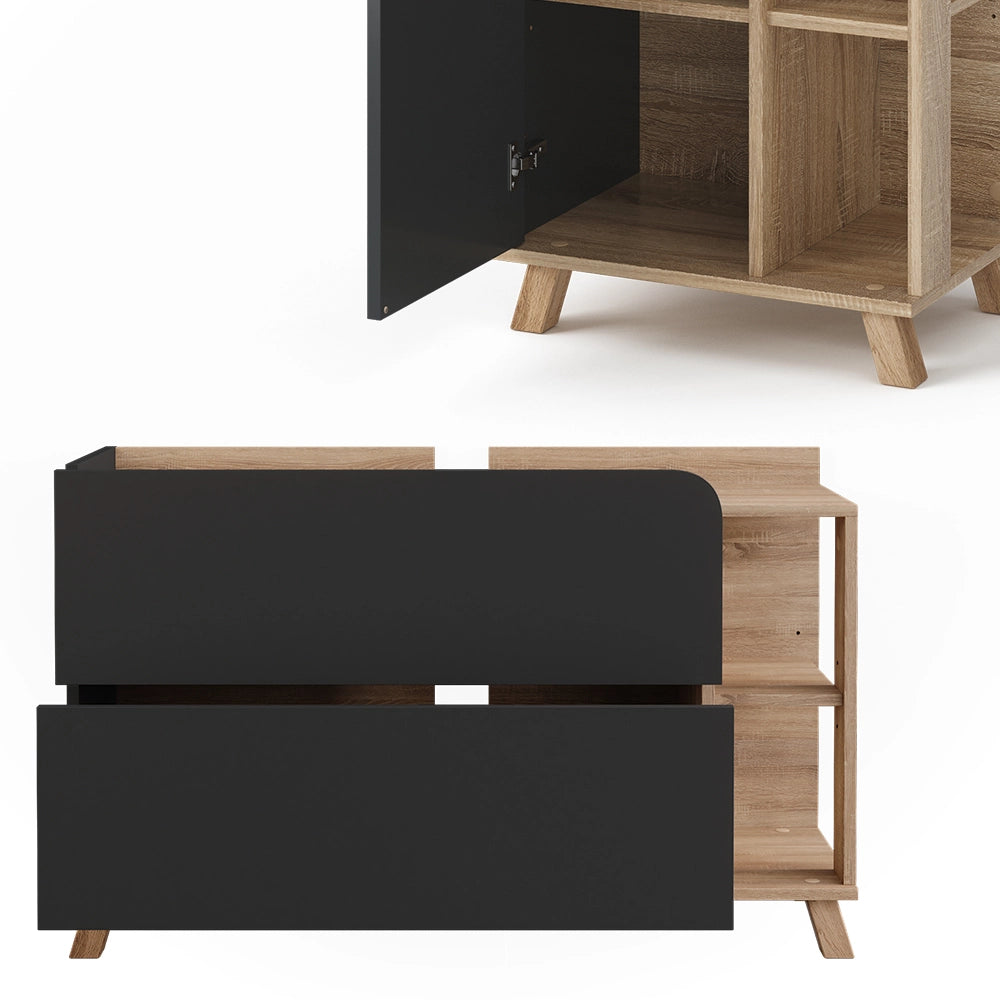 Vicco Set di mobili da bagno Sonoma/antracite 3 parti
