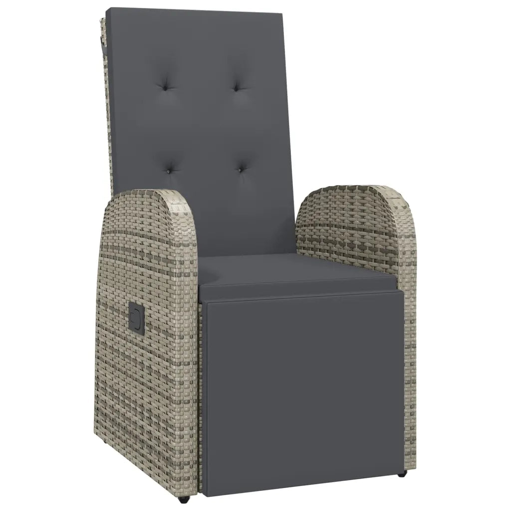 Set da Pranzo da Giardino 7 pz con Cuscini in Polyrattan Grigio 3277602