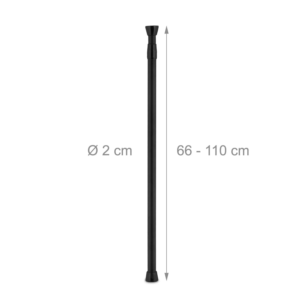 Astina estendibile per tenda o doccia 66-110 cm montaggio facile design neutro in acciaio inossidabile nero 13_0013969