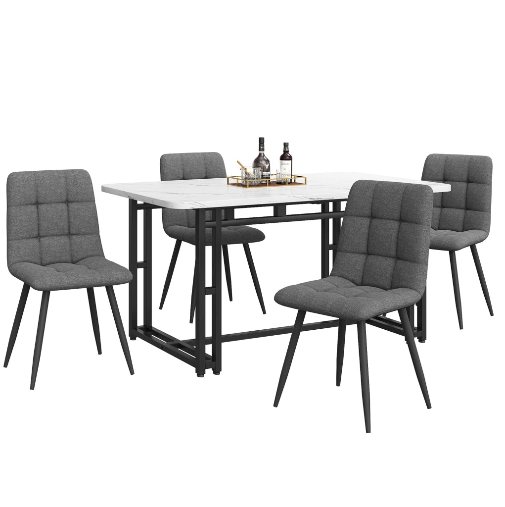Set da pranzo moderno con tavolo e 4 sedie