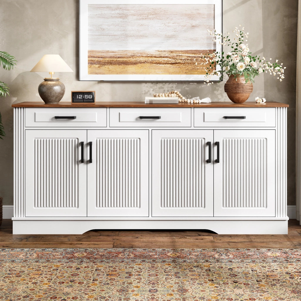 Credenza con cassetti in MDF bianco