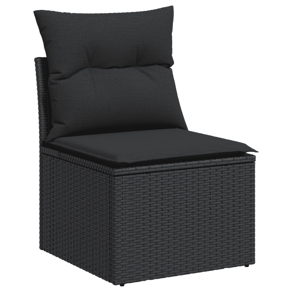 Set Divani da Giardino con Cuscini 7pz Nero Polyrattan 3249864