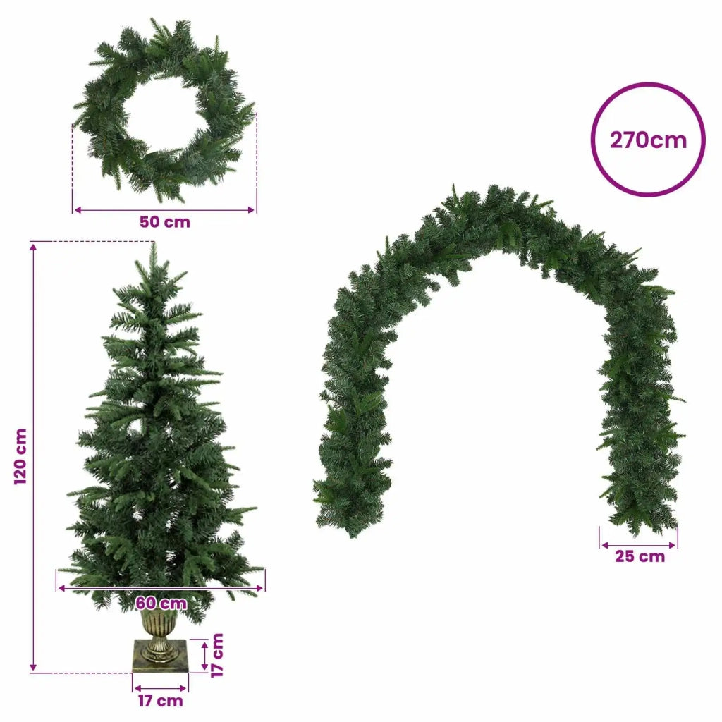 Albero di Natale Mini 120 cm PVC e PE Verde 3468449