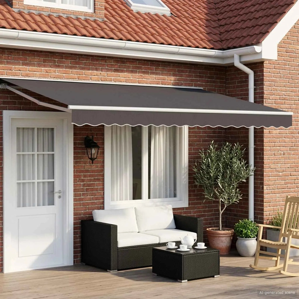 Tenda retrattile manuale Antracite 4 × 3,5 m 3420271