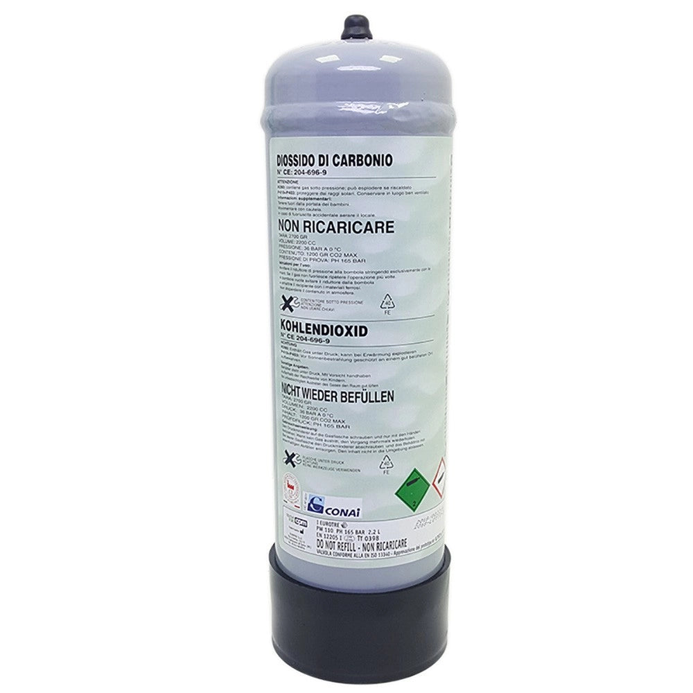 Bombola Co2 usa e getta universale da 1,3kg con passo standard 10x1