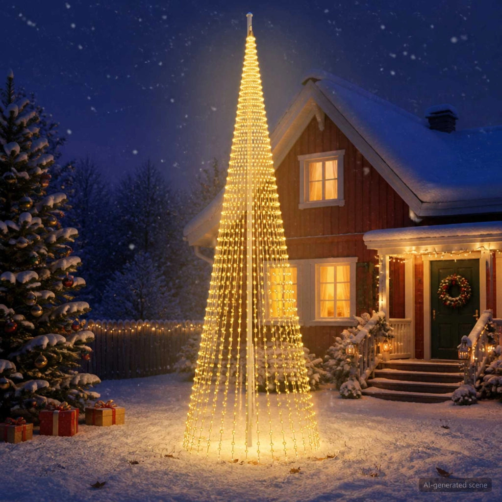 Luci per albero di Natale con picchetti e asta per bandiera 3468871