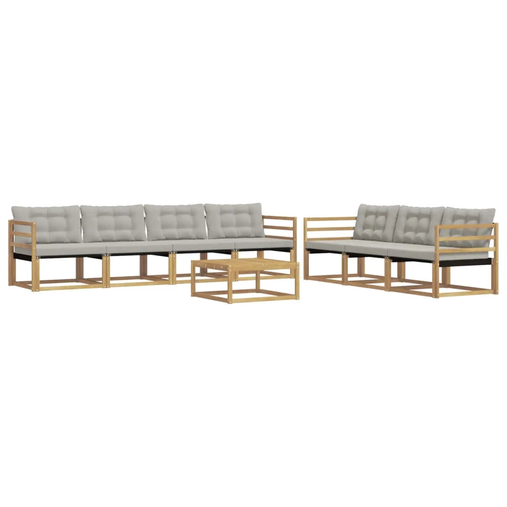 Set di divani da esterno 8 pz Bianco e Grigio Chiaro 3388481