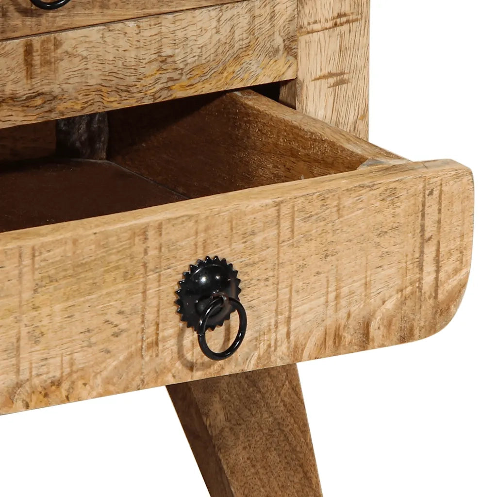 Comodini 2pz 37x32x50 cm in Legno Massello di Mango Grezzo 4104516