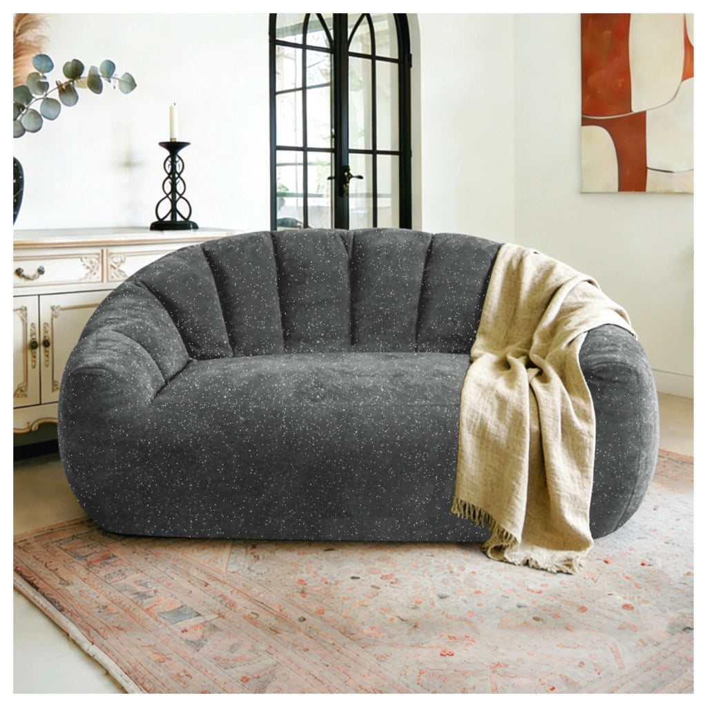DIVANO bean bag con design zampa d'orso, tessuto grigio