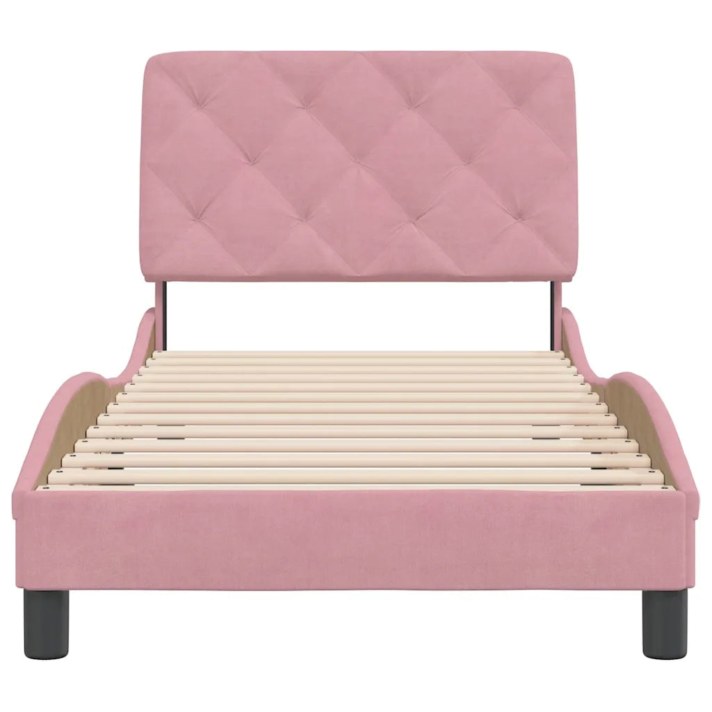 Giroletto senza Materasso Rosa 90x200 cm in Velluto
