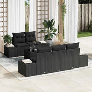 Set Divano da Giardino con cuscino 6 pcs Nero polyrattan 3355612